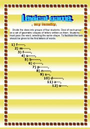 English Worksheet: Lexical game ( my family)