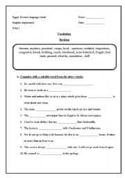 English worksheet: vocabulary 