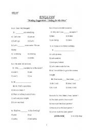 English Worksheet: ‘’Making Suggestions & Asking for the Price’’