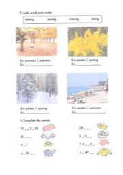 English Worksheet: Seasons and clothes
