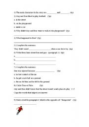 English worksheet: an unseen 