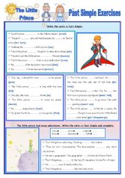 English Worksheet: Fairy Tales/Stories (1) The Little Prince- Past Simple
