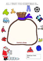 English Worksheet: christmas present bag
