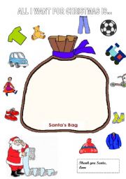 English Worksheet: christmas present bag