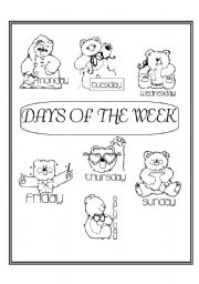 English Worksheet: DAYS OF THE WEEK 