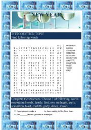 New Year (4 pages) (reading, vocabulary, activities)