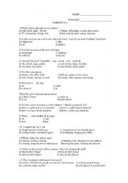 English Worksheet: Test 6th class