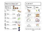 English Worksheet: Singular and plural: There is /There are