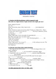 English Worksheet: Test your English grammar