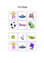 English worksheet: Toys Bingo