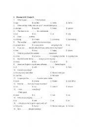English Worksheet: Test 1