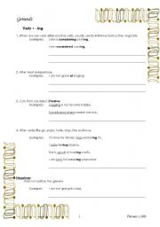 English Worksheet: Gerund