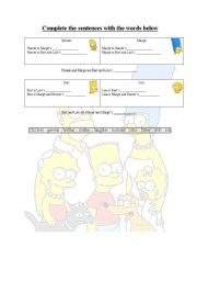 English worksheet: family links with the Simpson