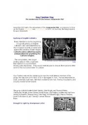 English Worksheet: Guy Fawkes (Tenses gapfill)