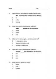 English worksheet: Multiple choice test