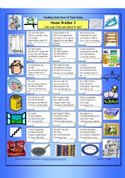 English Worksheet: House Riddles 2 (Medium)