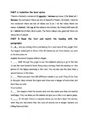 English Worksheet: COMPARATIVES, SUPERLATIVES,PREPOSITION,READING