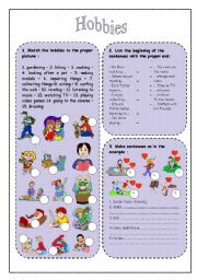 English Worksheet: Hobbies 