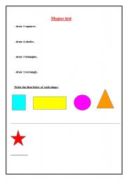 English worksheet: SHAPES