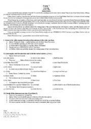 English Worksheet: Test - listening