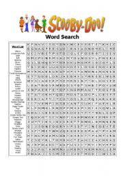 Scooby Doo Word Search