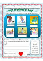English Worksheet: my mothers day