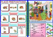 English Worksheet: place prepositions