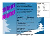 English Worksheet: Silent Night Christmas Carol Cloze Gap-Fill exercise