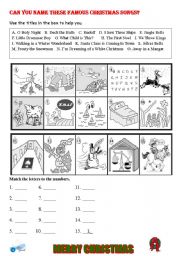 English Worksheet: Christmas Songs