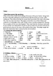 English worksheet: quiz