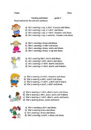 English Worksheet: reading worksheet