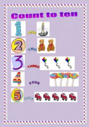 English worksheet: count to ten