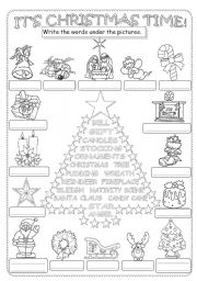 English Worksheet: Christmas Pictionary