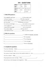 English Worksheet: WH-questions