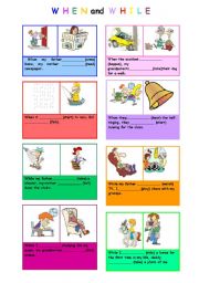 English Worksheet: when and while 