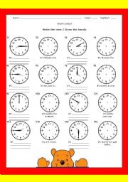 English Worksheet: WHAT TIME IS IT?#3