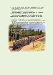 English Worksheet: Peace Train    a song by Cat Stevens