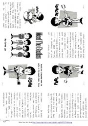 English Worksheet: Meet The Beatles  Minibook - Simple Past Tense