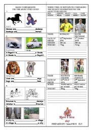 English Worksheet: MAKING COMPARISONS