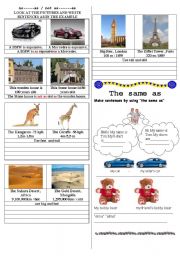 English Worksheet: AS____AS,THE SAME AS,DIFFERENT FROM