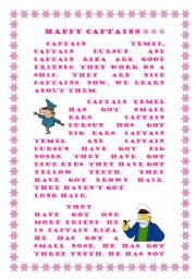 English Worksheet: reading text