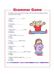 English worksheet: Grammar Game