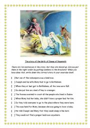 English Worksheet: The Christmas story