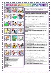 English Worksheet: FREQUENCY ADVERBS WITH SIMPLE PRESENT