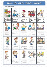 English Worksheet: AM, IS, ARE, WAS & WERE