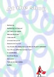 English worksheet: at the shop