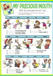 English Worksheet: MY PRECIOUS MOUTH