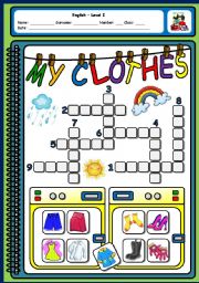 English Worksheet: MY CLOTHES
