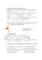 English worksheet: Simple Past and Past Continuous Tense- Used to