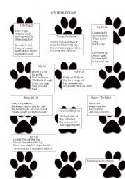 English Worksheet: My Pets - Poems for children